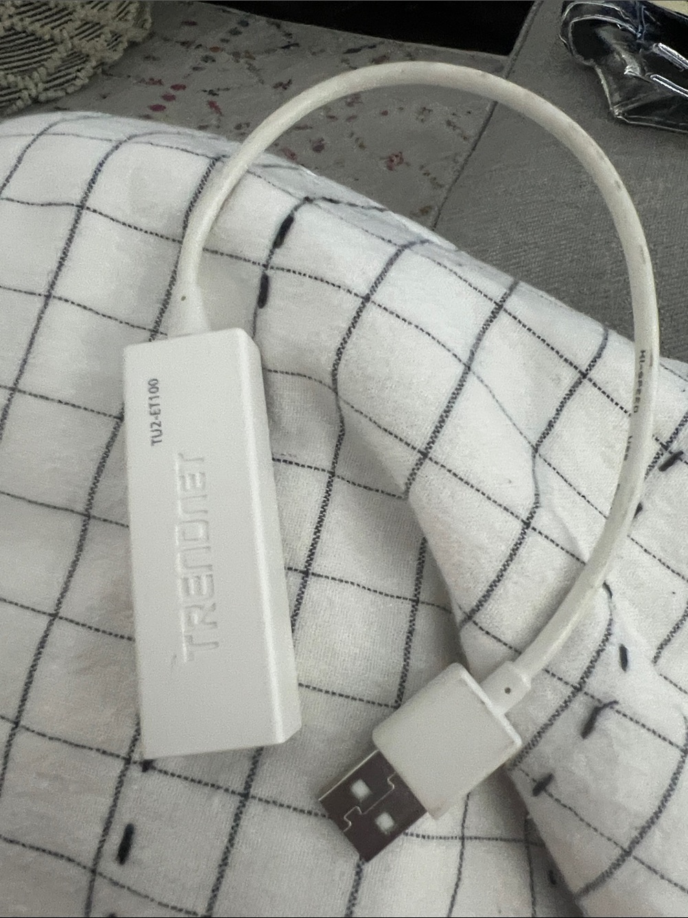 TRENDnet White USB Ethernet Adapter with Short Cable